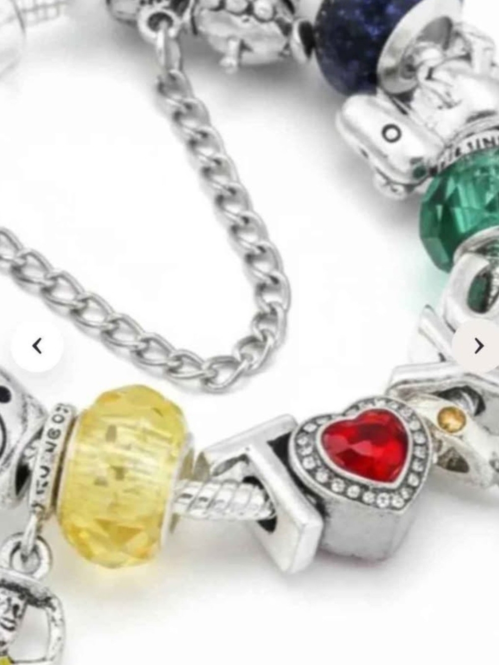 Toy Story Childs  Charm  Bracelet,  Silver Toned w. Safety Chain. NEW